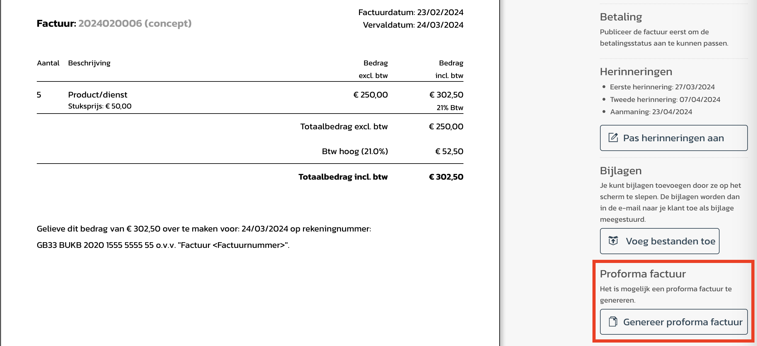 Proforma facturen maken | Rompslomp
