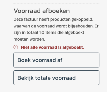 Voorraad afboeken via factuur